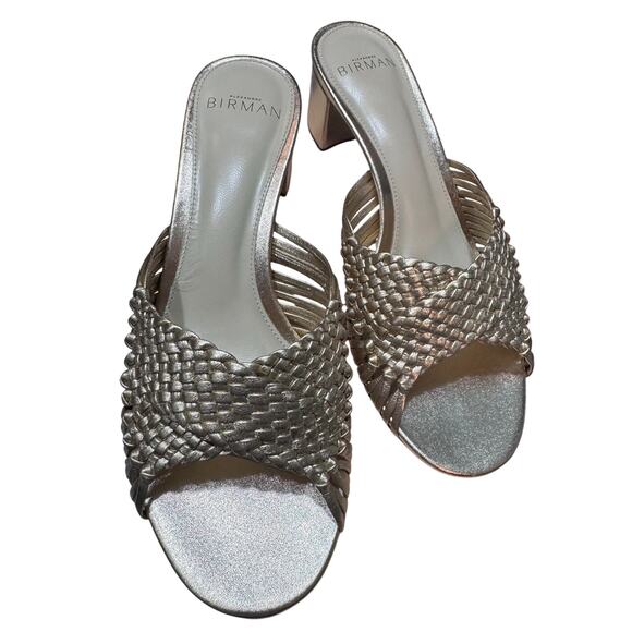 New Alexandre Birman Gold Braided Woven Ellie Block Heel Sandals Size 36.5 W/Box - Picture 7 of 12